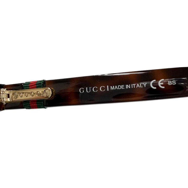 極美品▼GUCCI グッチ GG3670 ウェブライン インターロッキングG べっ甲柄 メガネ 眼鏡 アイウェア クリアブラウン 53□14 伊製 メンズ