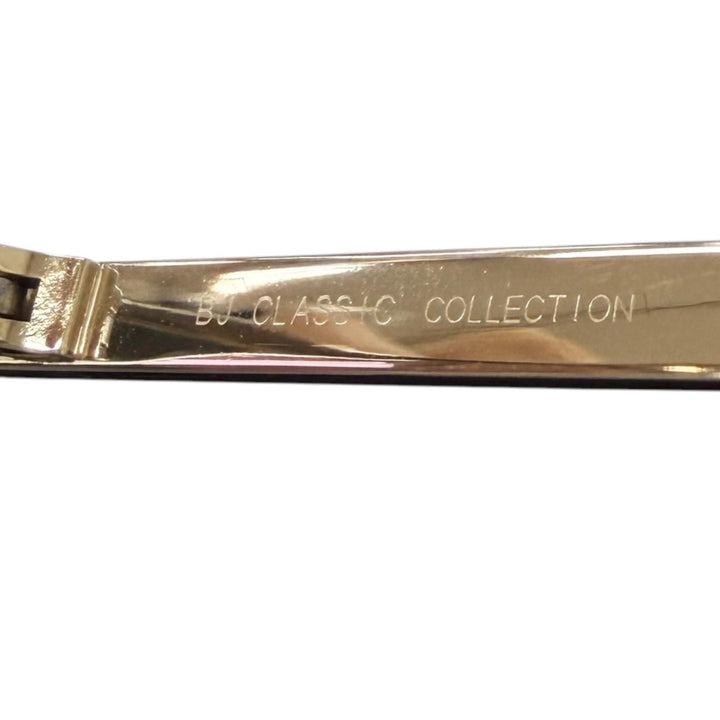 極美品□BJ CLASSIC COLLECTION ビージェークラシックコレクション COM-559 ウェリントン コンビフレーム メガネ 眼鏡 53□21-148 度入り