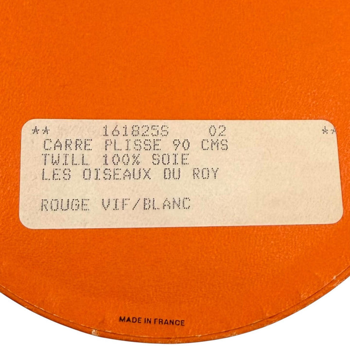 極美品★HERMES エルメス プリーツカレ 天体と太陽 ASTRES et SOLEILS シルク100% ROUGE VIF/BLANC ひし形 スカーフ レディース 箱付き