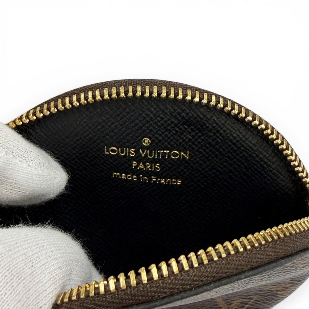極美品★LOUIS VUITTON ルイヴィトン M68756 モノグラム ジャイアント リバース レザー ポシェット トリオ ブラウン フランス製 保存袋付