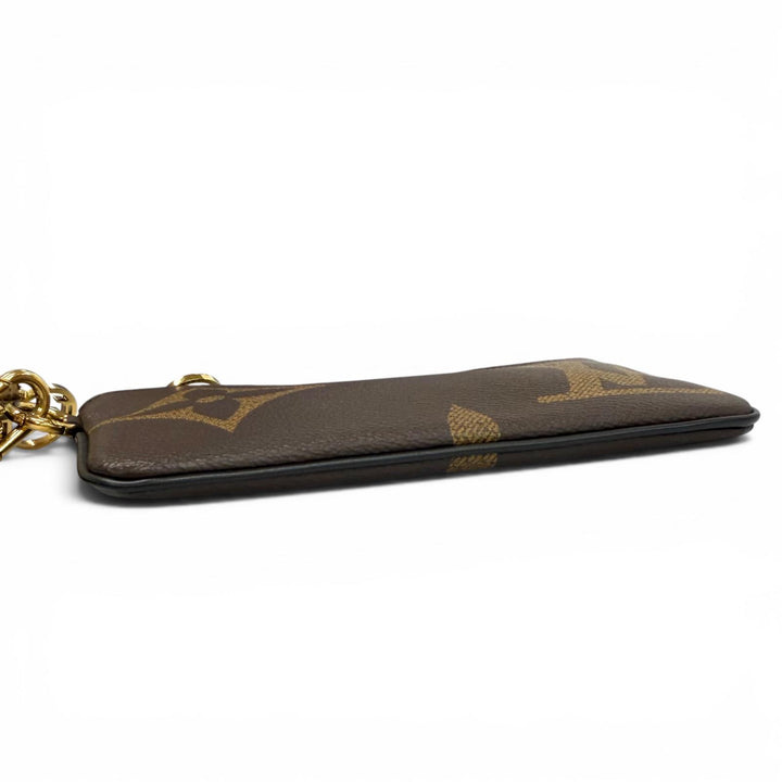 極美品★LOUIS VUITTON ルイヴィトン M68756 モノグラム ジャイアント リバース レザー ポシェット トリオ ブラウン フランス製 保存袋付