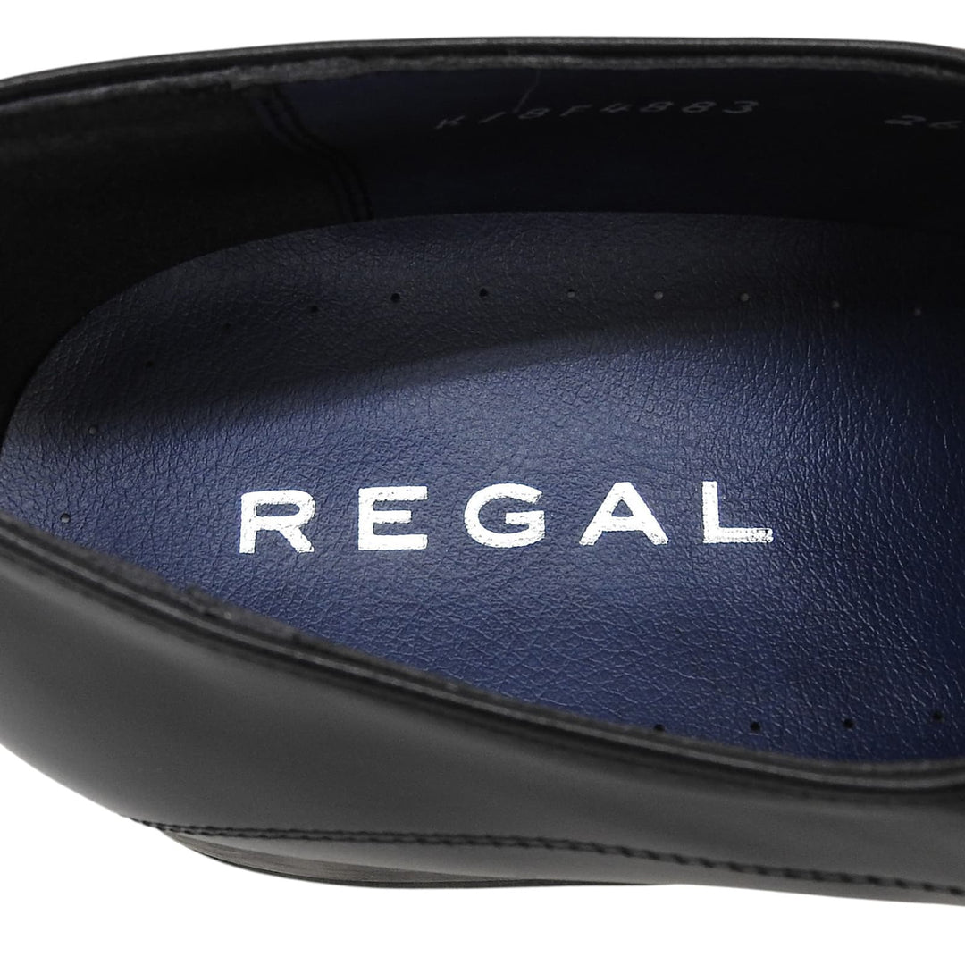未使用品▲REGAL リーガル 26FR BB ヴァンプ スワールトゥ 甲深スリッポン レザー ローファー ブラック 25cm 日本製 メンズ 箱付き