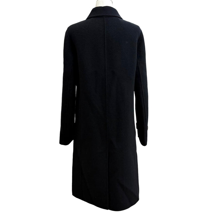 美品★BURBERRY LONDON バーバリーロンドン FN056-051-09 ウール カシミヤ混 ロゴボタン 裏地ノバチェック柄 コート ブラック 38 正規品