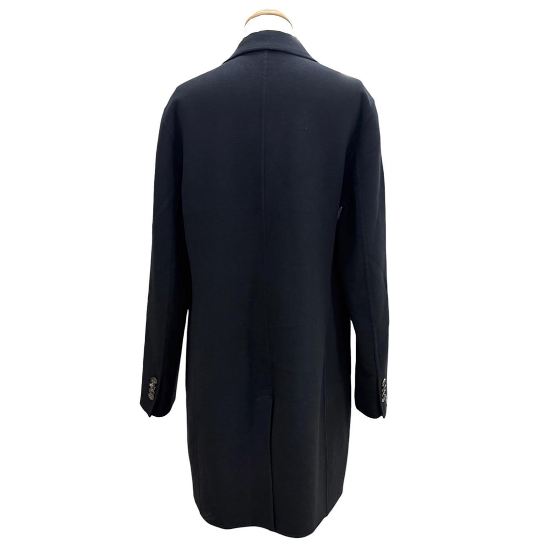 美品▼Salvatore Ferragamo サルヴァトーレフェラガモ バージンウール カシミヤ ロゴ入りボタン シングル チェスターコート 52 正規品