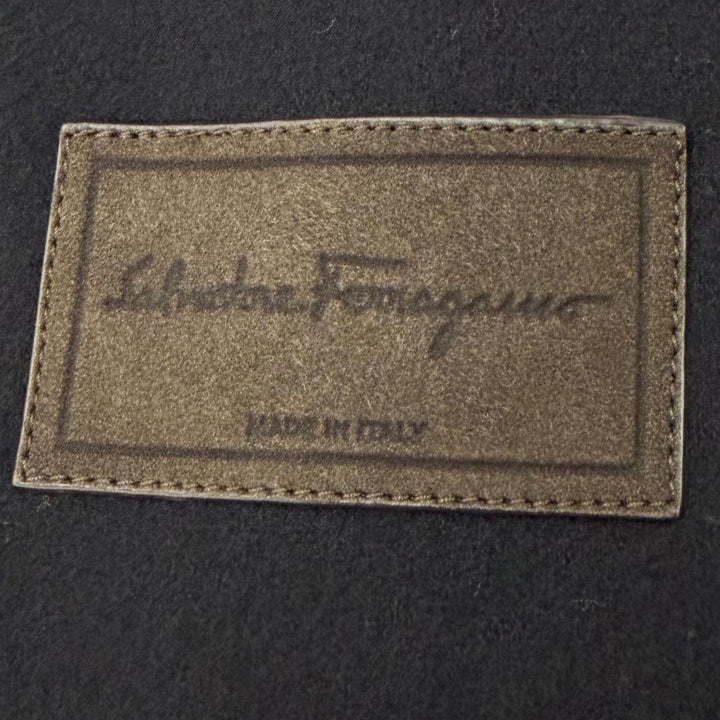 美品▼Salvatore Ferragamo サルヴァトーレフェラガモ バージンウール カシミヤ ロゴ入りボタン シングル チェスターコート 52 正規品