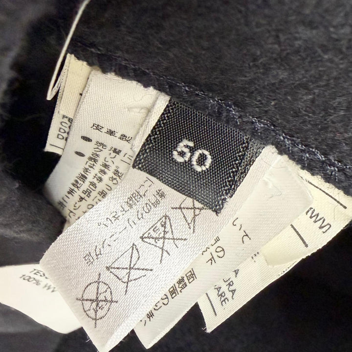 美品□Salvatore Ferragamo サルヴァトーレフェラガモ ウール トグルボタン エルボーパッチ ダッフルコート チャコール 50 伊製 正規品