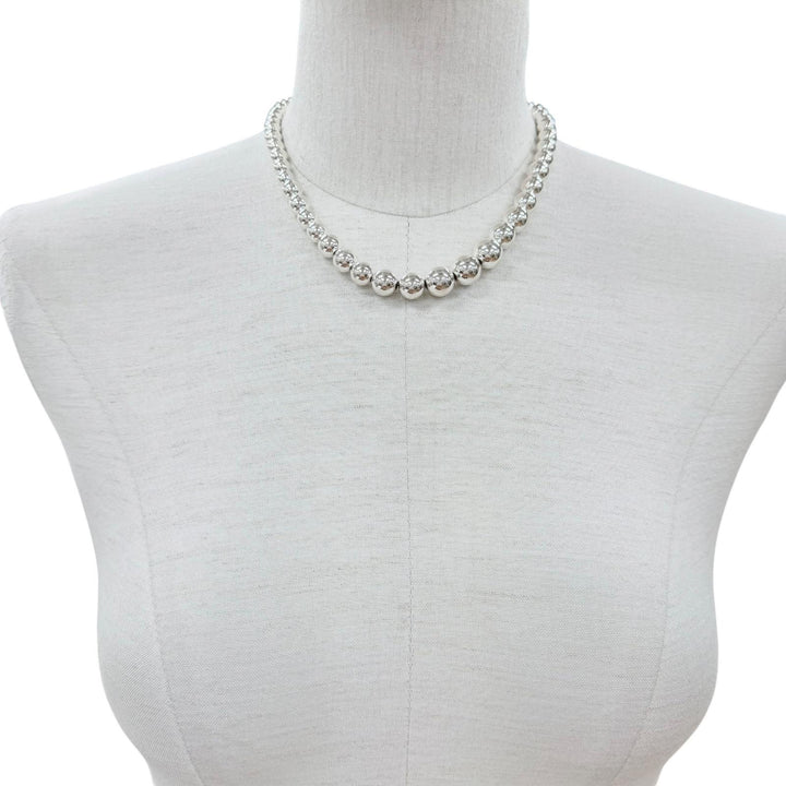 極美品△TIFFANY&amp;Co. ティファニー ハードウェア グラジュエイテッドボール ネックレス アクセサリー 925 シルバー 重量27.9g レディース