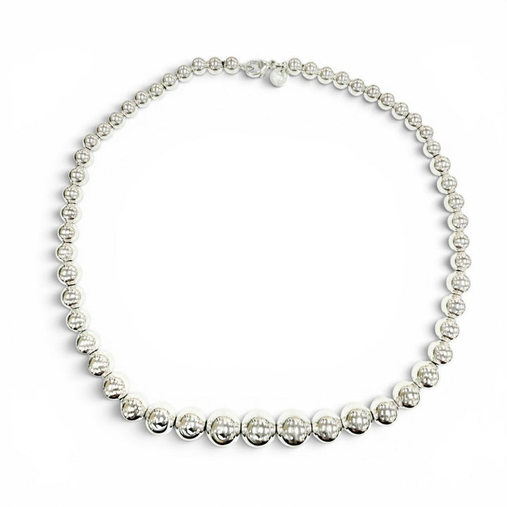 極美品△TIFFANY&amp;Co. ティファニー ハードウェア グラジュエイテッドボール ネックレス アクセサリー 925 シルバー 重量27.9g レディース