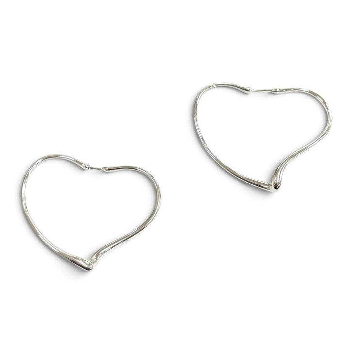 極美品★TIFFANY&amp;Co. ティファニー エルサペレッティ オープンハート フープピアス アクセサリー ミディアム 925 ピアス シルバー