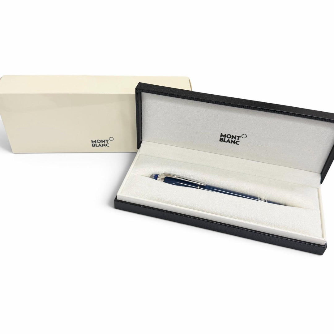 極美品□MONTBLANC モンブラン スターウォーカー ブループラネット ボールペン ブルー シルバー ドイツ製 メンズ 筆記確認済み 箱付き
