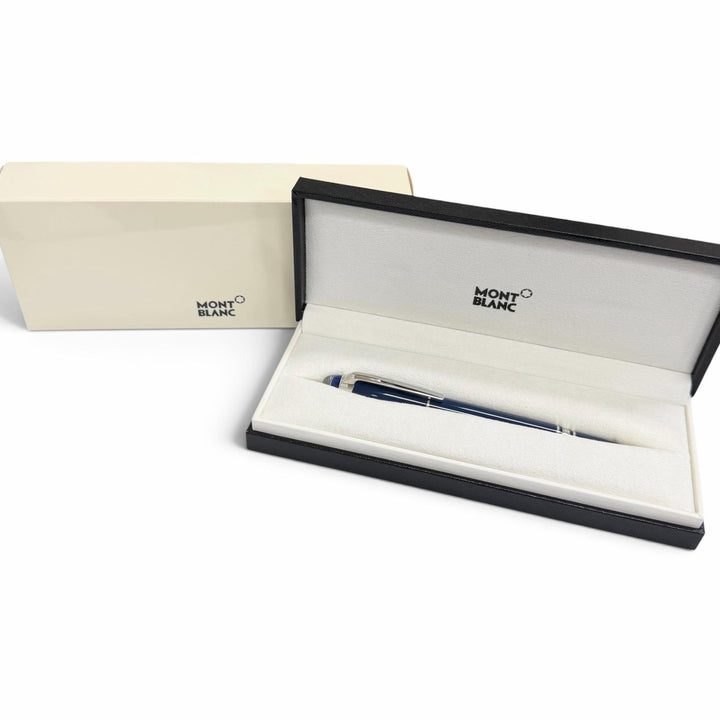 極美品□MONTBLANC モンブラン スターウォーカー ブループラネット ボールペン ブルー シルバー ドイツ製 メンズ 筆記確認済み 箱付き