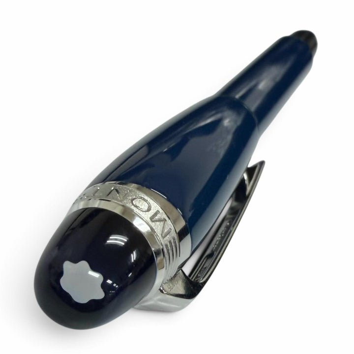 極美品□MONTBLANC モンブラン スターウォーカー ブループラネット ボールペン ブルー シルバー ドイツ製 メンズ 筆記確認済み 箱付き