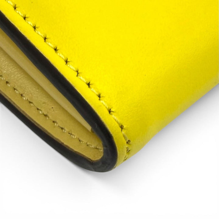 美品★FENDI フェンディ 8M0251 FFダイアモンド コンチネンタル レザー ロングウォレット 長財布 イエロー ゴールド金具 箱・保存袋付き