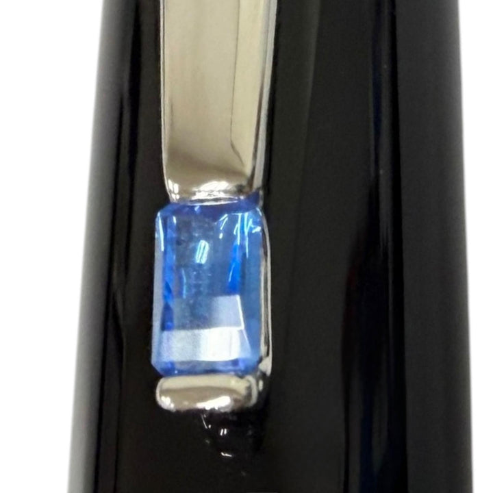 極美品□MONTBLANC モンブラン BOHEME ボエム ブルージェムストーン ツイスト式 ボールペン ブラック シルバー ドイツ製 筆記確認済み