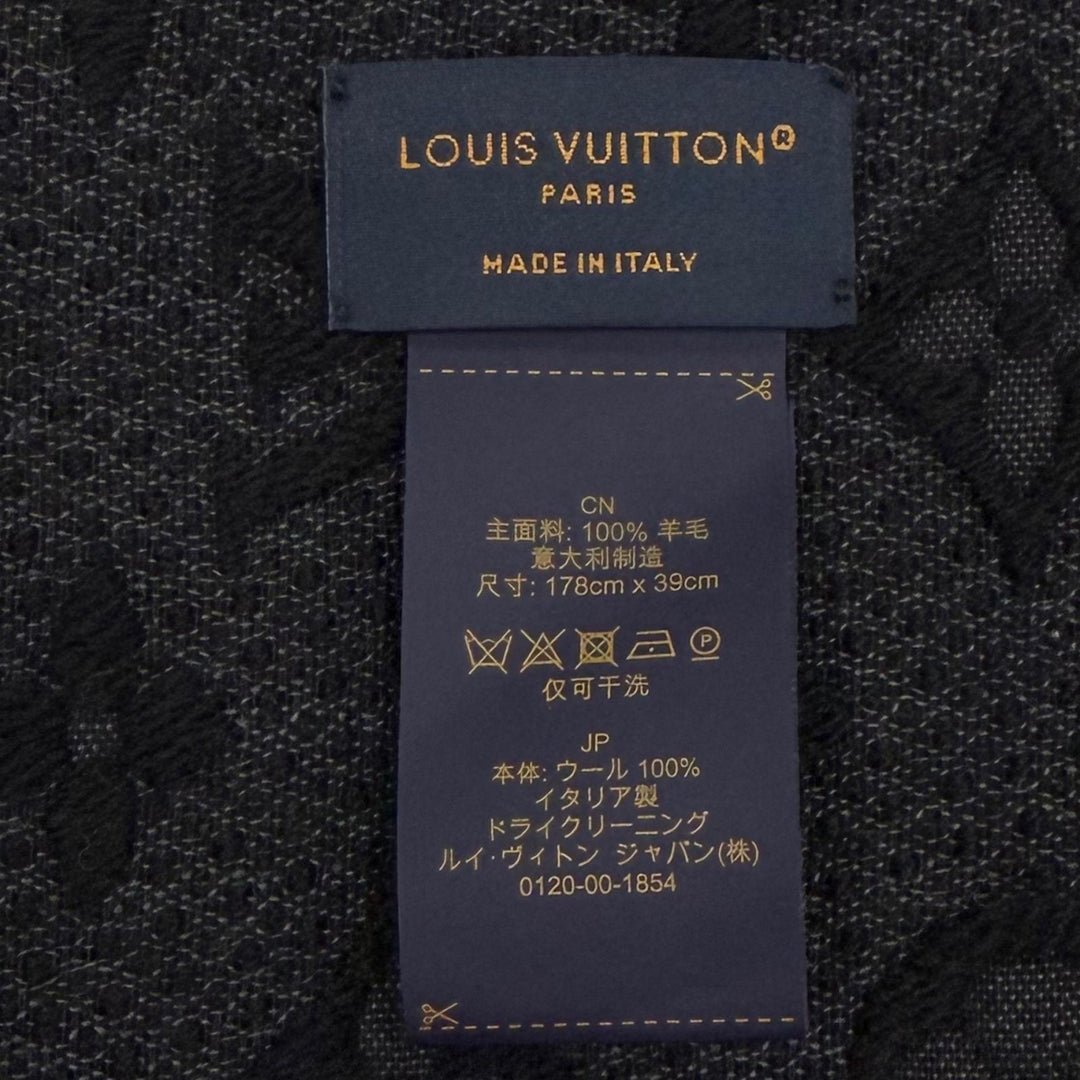 極美品▼LOUIS VUITTON ルイヴィトン 2025年製 M70520 エシャルプ モノグラム クラシック ウール100% フリンジ マフラー 正規品 箱付き