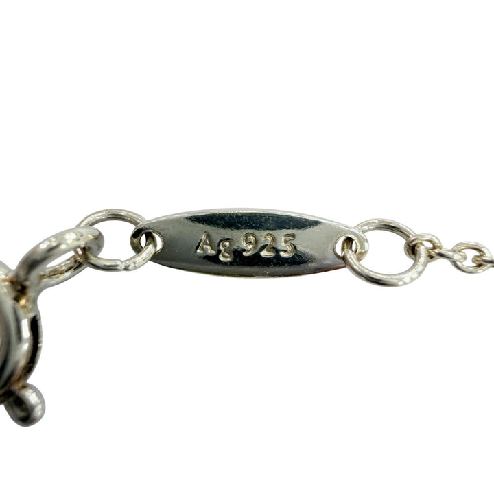 美品☆TIFFANY&amp;Co. ティファニー エルサペレッティ カラー バイザヤード 1Pアクアマリン AG925 ブレスレット シルバー ブルー 重量1.0g