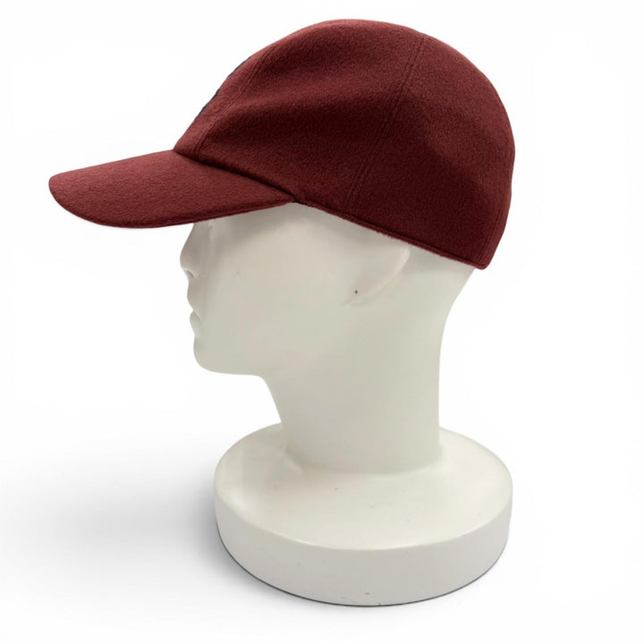 未使用品▼HERMES エルメス デイヴィス H セリエ カシミヤ100% 牛革 ルージュアッシュ 帽子 キャップ 56 仏製 正規品 メンズ 箱付き
