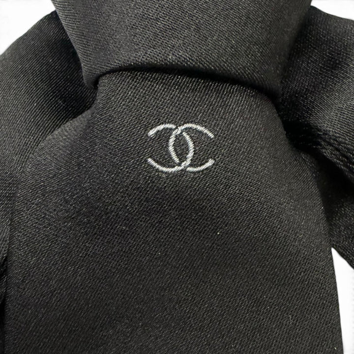 美品□CHANEL シャネル シルク100％ ココマーク ネクタイデザイン チョーカー ブラック イタリア製 メンズ レディース オススメ 箱付き
