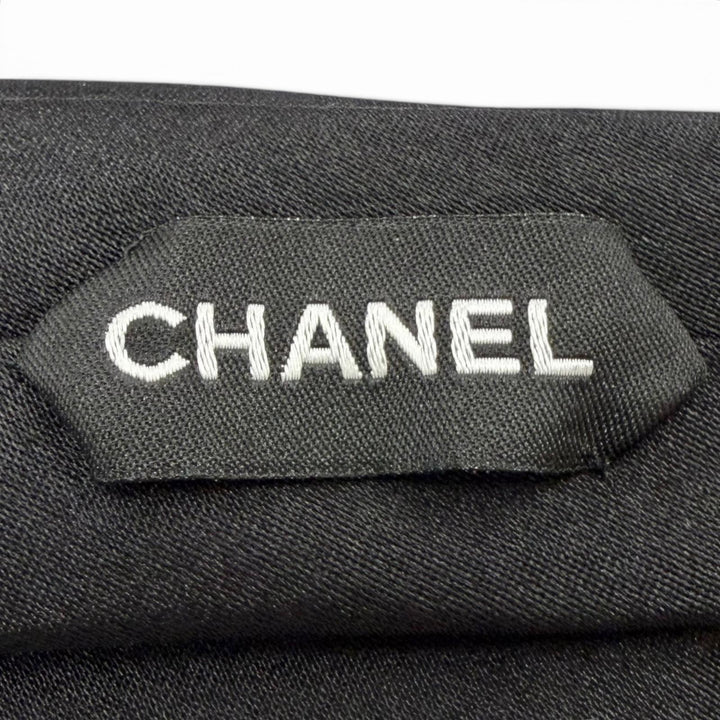美品□CHANEL シャネル シルク100％ ココマーク ネクタイデザイン チョーカー ブラック イタリア製 メンズ レディース オススメ 箱付き