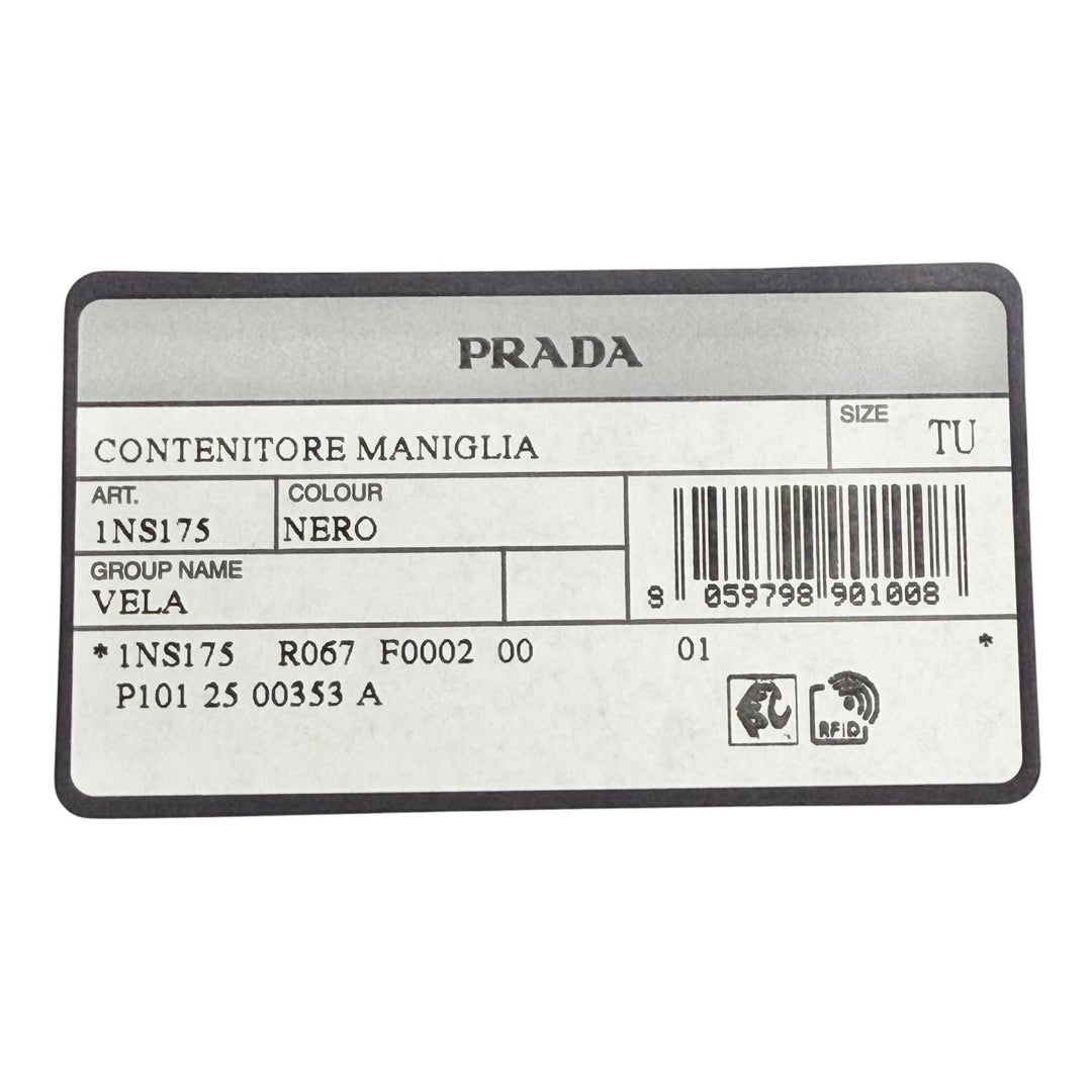 極美品△PRADA プラダ 1NS175 ヴェラ Re-Nylon ミニポーチ スモール 現行品 トライアングルロゴ 三角プレート 化粧ポーチ ブラック 伊製