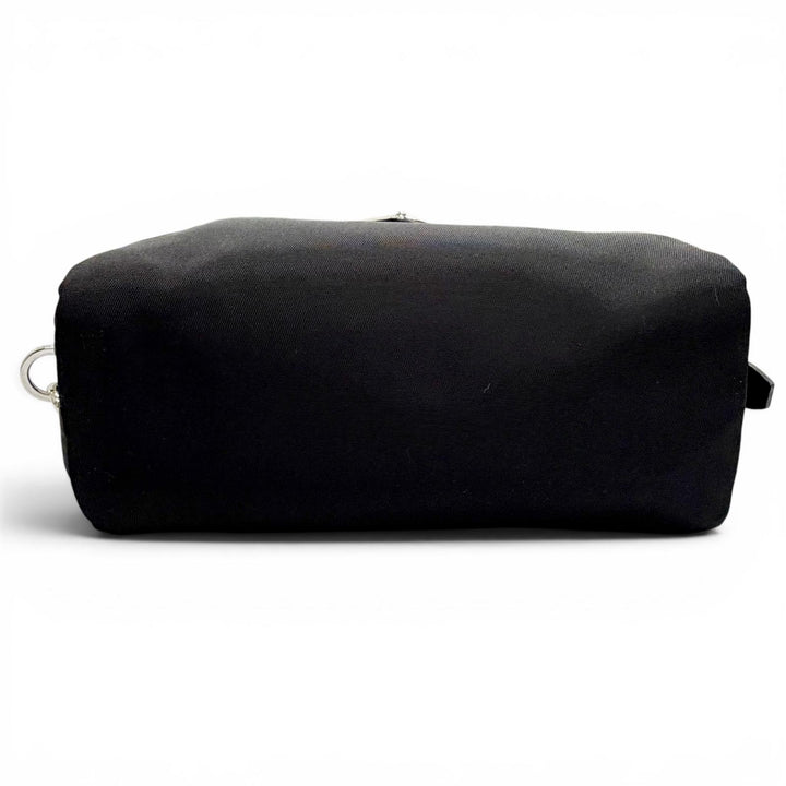 極美品△PRADA プラダ 1NS175 ヴェラ Re-Nylon ミニポーチ スモール 現行品 トライアングルロゴ 三角プレート 化粧ポーチ ブラック 伊製