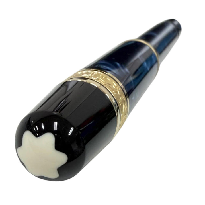 美品□MONTBLANC モンブラン ヴィンテージ 作家シリーズ1998 エドガー・アラン・ポー 18K BBニブ 17000本限定 万年筆 ネイビー ドイツ製