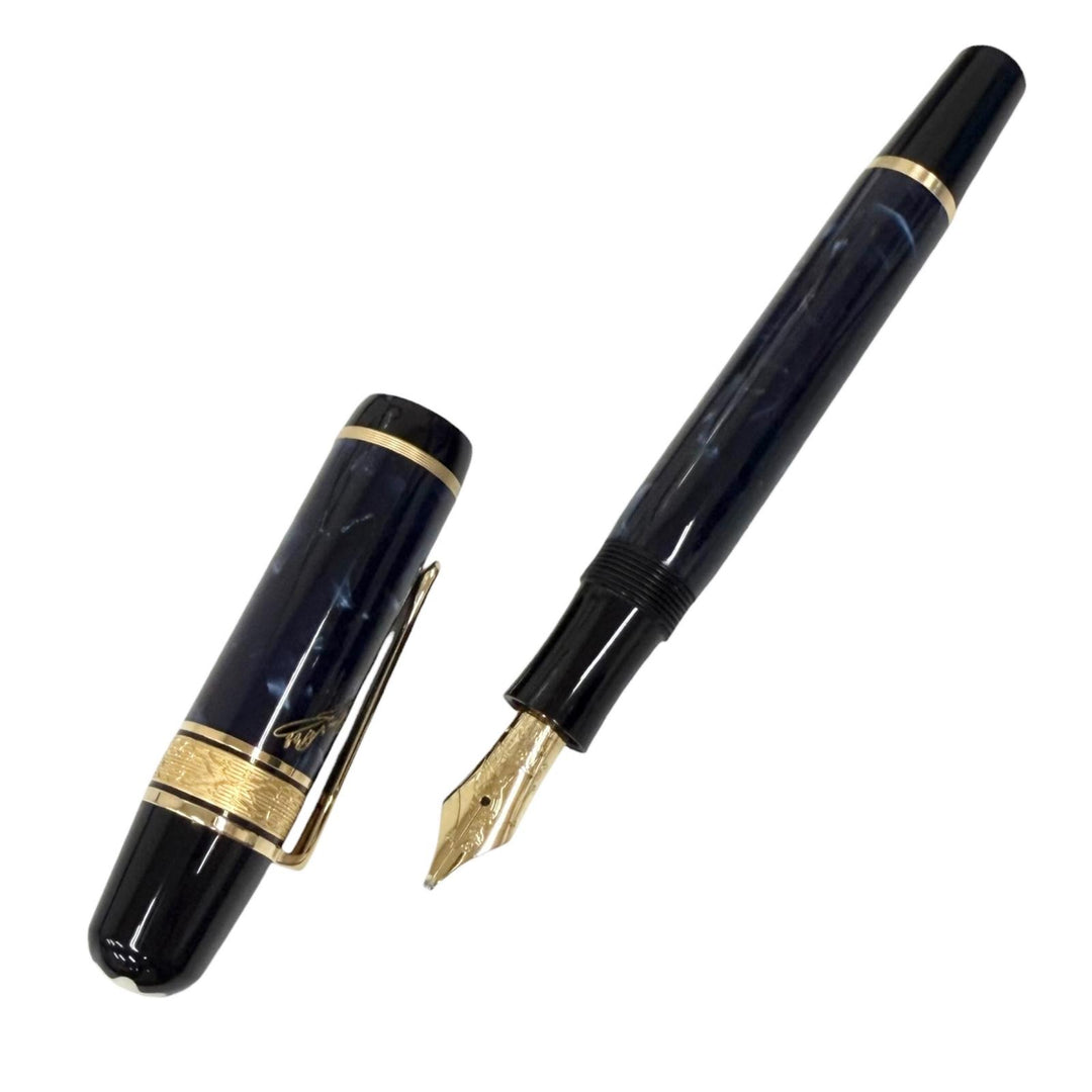 美品□MONTBLANC モンブラン ヴィンテージ 作家シリーズ1998 エドガー・アラン・ポー 18K BBニブ 17000本限定 万年筆 ネイビー ドイツ製