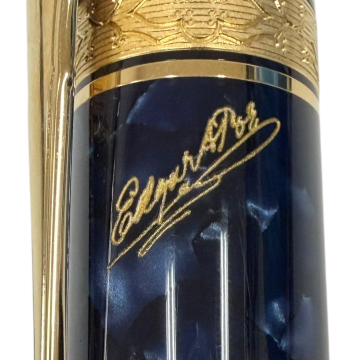 美品□MONTBLANC モンブラン ヴィンテージ 作家シリーズ1998 エドガー・アラン・ポー 18K BBニブ 17000本限定 万年筆 ネイビー ドイツ製