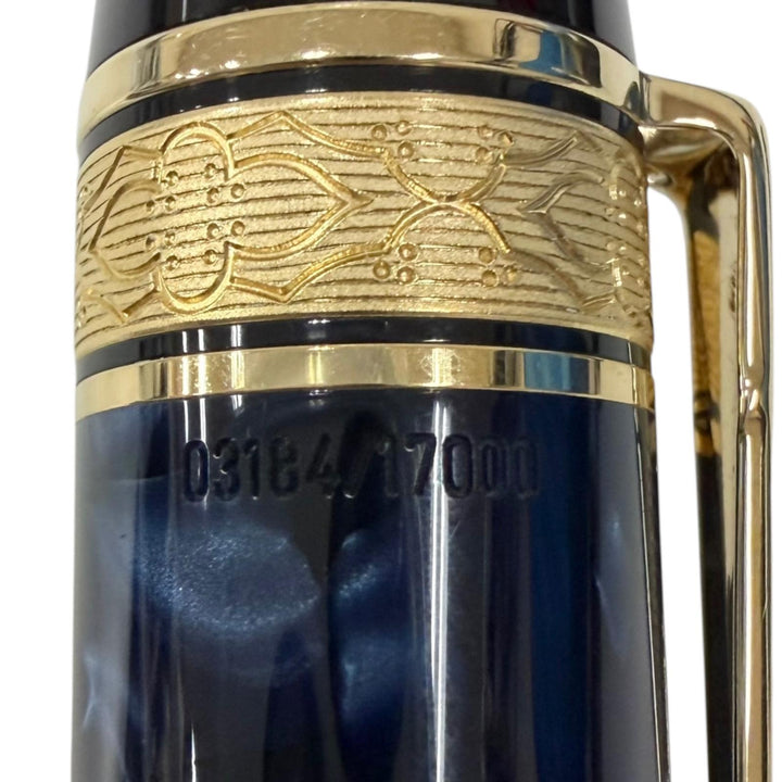 美品□MONTBLANC モンブラン ヴィンテージ 作家シリーズ1998 エドガー・アラン・ポー 18K BBニブ 17000本限定 万年筆 ネイビー ドイツ製
