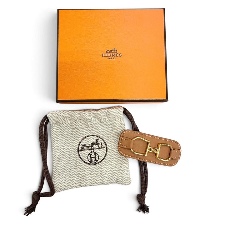 未使用品△HERMES エルメス H261003G 37TU バレッタ アルネ ヴォースイフト ゴールド ヘアアクセサリー 現行品 定価158400円 箱・袋付き