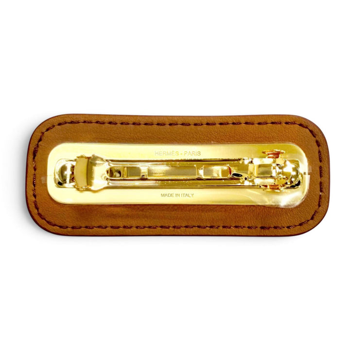 未使用品△HERMES エルメス H261003G 37TU バレッタ アルネ ヴォースイフト ゴールド ヘアアクセサリー 現行品 定価158400円 箱・袋付き
