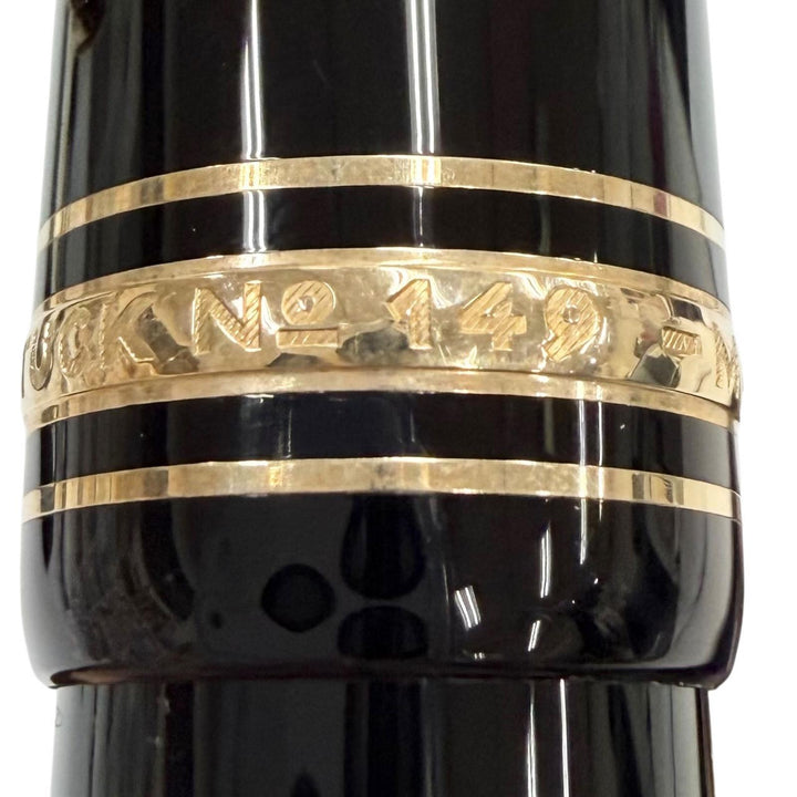 極美品▼MONTBLANC モンブラン マイスターシュテュック 149 ペン先18K Fニブ ホワイトスター 万年筆 ブラック ゴールド ドイツ製 メンズ