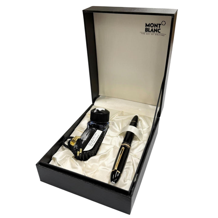 極美品▼MONTBLANC モンブラン マイスターシュテュック 149 ペン先18K Fニブ ホワイトスター 万年筆 ブラック ゴールド ドイツ製 メンズ