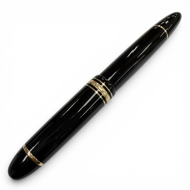 極美品▼MONTBLANC モンブラン マイスターシュテュック 149 ペン先18K Fニブ ホワイトスター 万年筆 ブラック ゴールド ドイツ製 メンズ