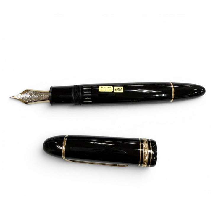 極美品▼MONTBLANC モンブラン マイスターシュテュック 149 ペン先18K Fニブ ホワイトスター 万年筆 ブラック ゴールド ドイツ製 メンズ