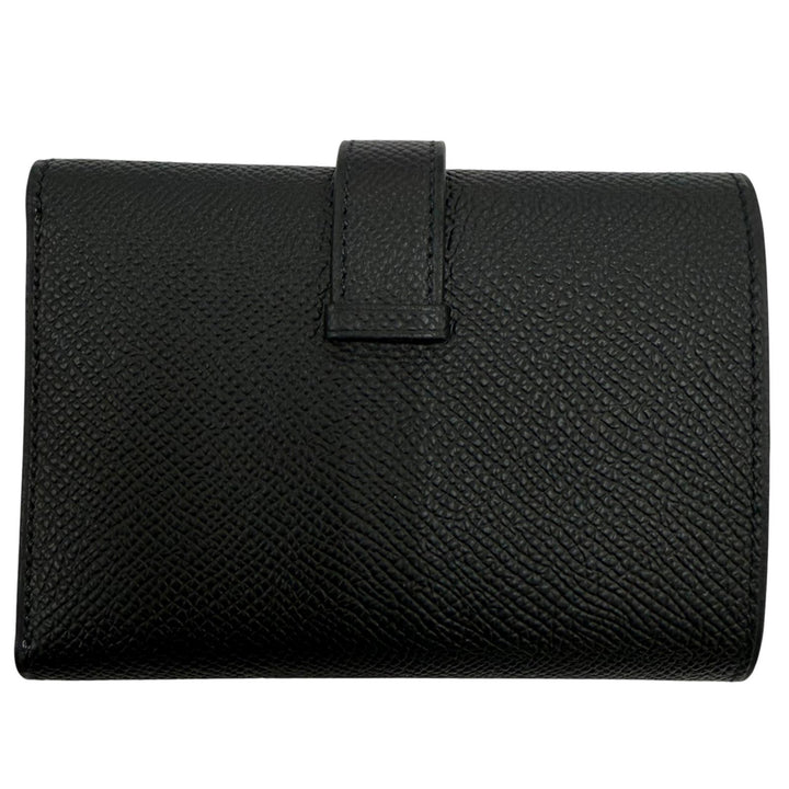 未使用品☆HERMES エルメス ベアン コンビネ コンパクトウォレット ヴォーエプソン ゴールド金具 三つ折り財布 ブラック K刻印 箱付き