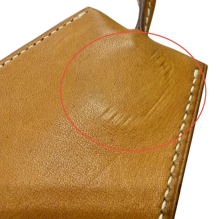 良品□HERMES エルメス ヴィンテージ ボックスカーフ マルジェラ期 クロシェット レザーネックレス ゴールド □C刻印 フランス製 メンズ