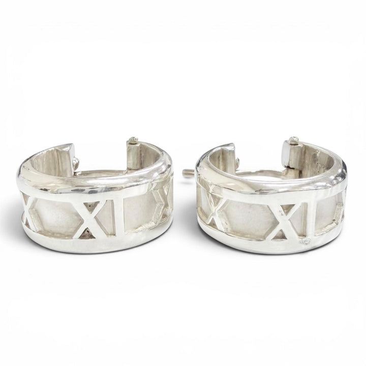 美品△TIFFANY&amp;Co. ティファニー アトラス リング ピアス 925 フープピアス アクセサリー 両耳用 シルバー 伊製 重量7.2g レディース