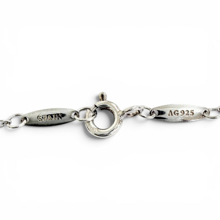 美品△TIFFANY&amp;Co. ティファニー バイザヤード 1Pピンクサファイア ブレスレット アクセサリー AG925 シルバー スペイン製 重量1.0g