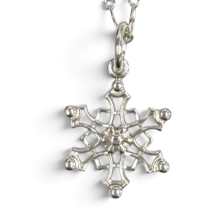 美品★TIFFANY&amp;Co. ティファニー 925 オーバルリンク チェーン スノーフレーク ペンダント ネックレス アクセサリー シルバー 重量4.6g