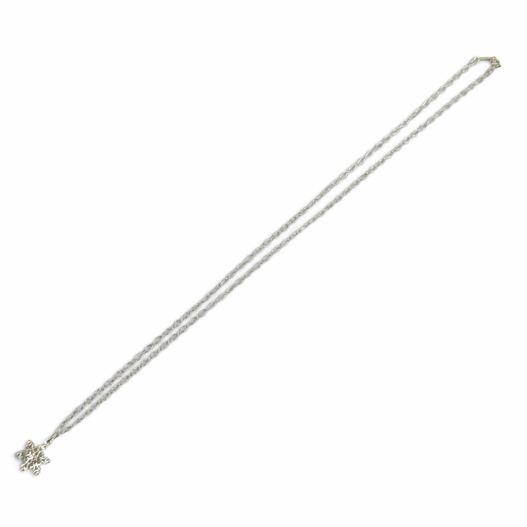 美品★TIFFANY&amp;Co. ティファニー 925 オーバルリンク チェーン スノーフレーク ペンダント ネックレス アクセサリー シルバー 重量4.6g