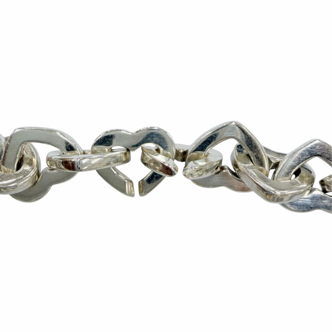 美品☆TIFFANY&amp;Co. ティファニー ヴィンテージ ハートリンク ブレスレット 925 750（YG）コンビ シルバー イエローゴールド 重量34.9g