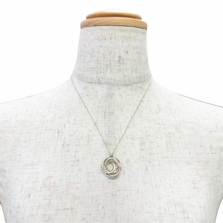 美品△TIFFANY&amp;Co. ティファニー 1837 インターロッキング サークル ペンダント ネックレス アクセサリー ルベドメタル 925 保存袋付き