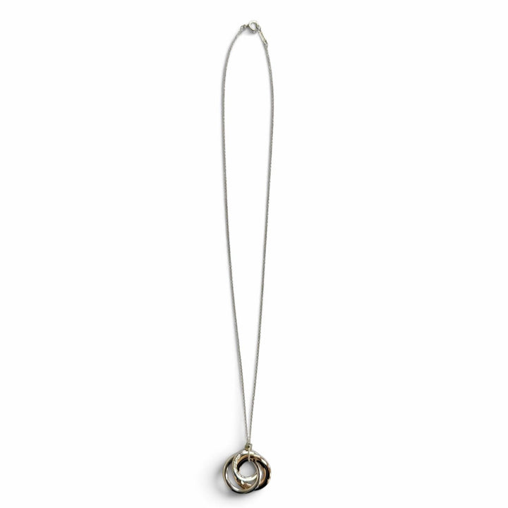 美品△TIFFANY&amp;Co. ティファニー 1837 インターロッキング サークル ペンダント ネックレス アクセサリー ルベドメタル 925 保存袋付き