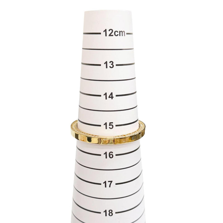 極美品△GUCCI グッチ インターロッキングG ラインストーン ブロンディ バングル ブレスレット ゴールド S イタリア製 レディース 箱付