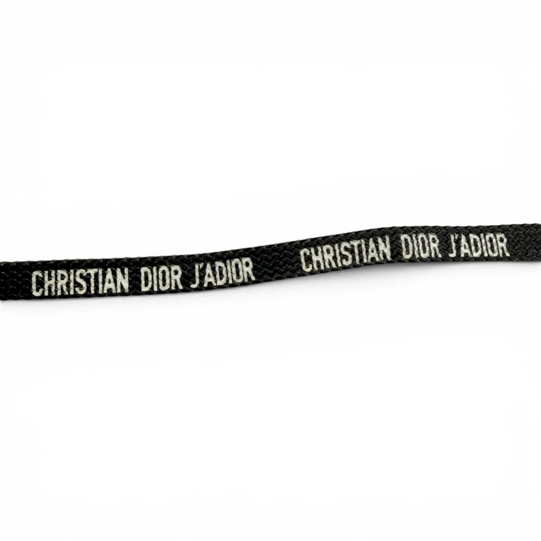 美品△Christian Dior クリスチャンディオール 84WLD952G171 ヘンプ100％ JADIOR ビーズリボン ストローハット 麦わら帽子 黒 57 正規品
