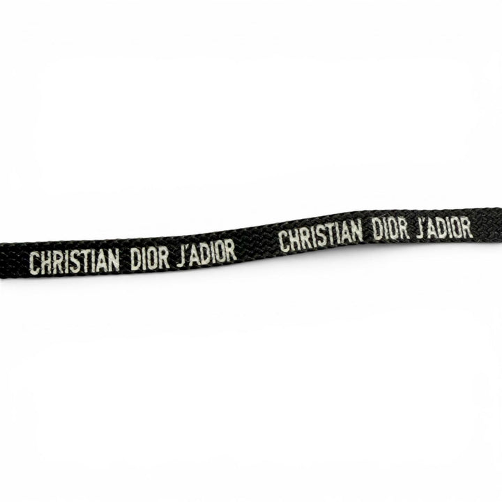 美品△Christian Dior クリスチャンディオール 84WLD952G171 ヘンプ100％ JADIOR ビーズリボン ストローハット 麦わら帽子 黒 57 正規品
