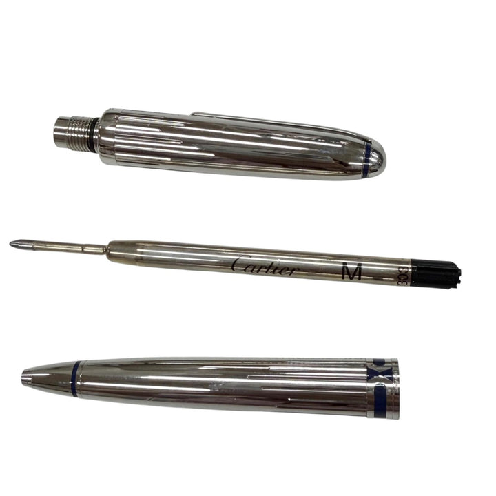 極美品▼Cartier カルティエ ヴィンテージ アールデコ1997リミテッドエディション ツイスト式 ボールペン シルバー ブルー 筆記確認済み