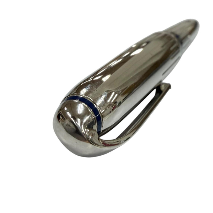 極美品▼Cartier カルティエ ヴィンテージ アールデコ1997リミテッドエディション ツイスト式 ボールペン シルバー ブルー 筆記確認済み