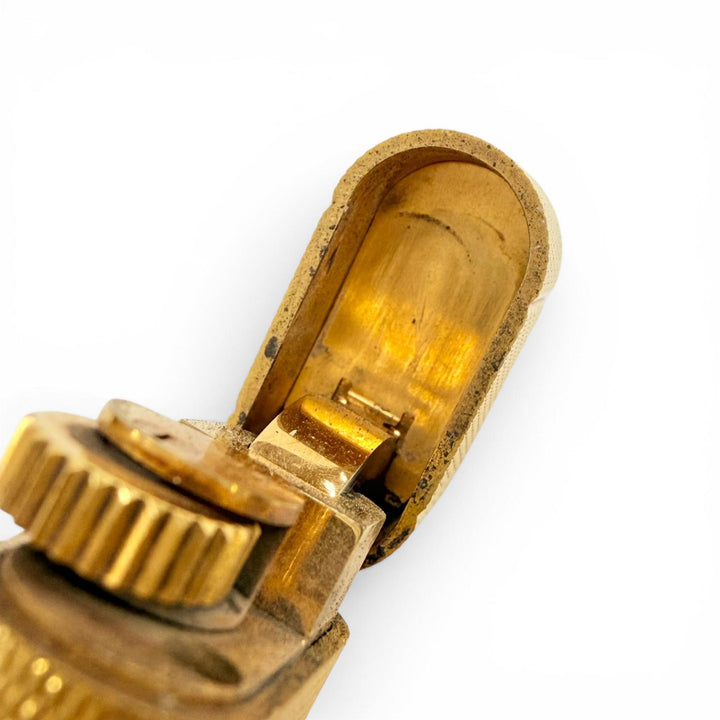 美品◇Cartier カルティエ オーバル型 総柄 ローラー式 ガスライター 喫煙具 ゴールド スイス製 メンズ 着火確認済み